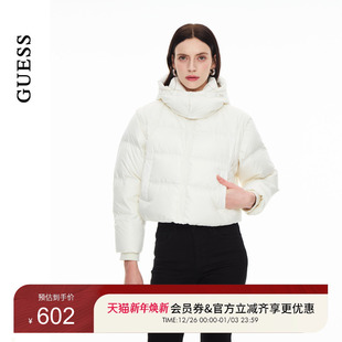 两穿绗缝连帽羽绒服 简约可拆卸袖 GUESS 秀智明星同款