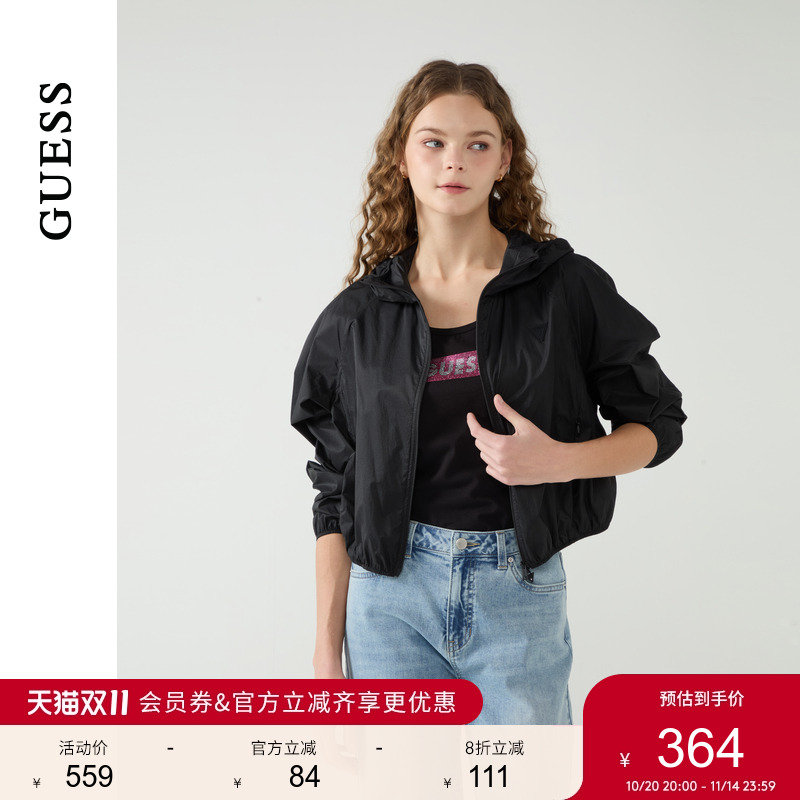 GUESS女士肌理感面料百搭短款长袖外套-Q5PL15W55R0
