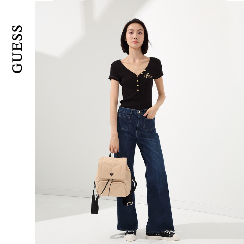 GUESS百搭通勤纯色多色双肩包