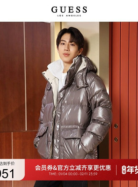 GUESS新款男士时尚休闲无衔缝大口袋面包服羽绒服-X2BL29W55R0