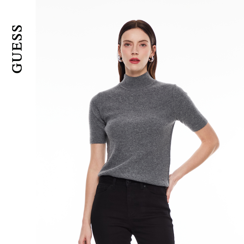 GUESS高领短袖羊毛针织衫