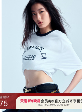 GUESS男女同款美式复古撞色百搭短袖T恤-MO2K9435K