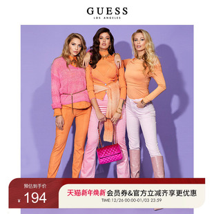 GUESS女士时尚 W1BA63WE5Y0 灯芯绒纯色欧美喇叭裤