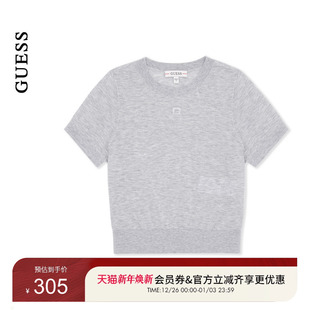 GUESS女士轻薄透气简约纯色短袖 W5PR51Z0W90 针织衫