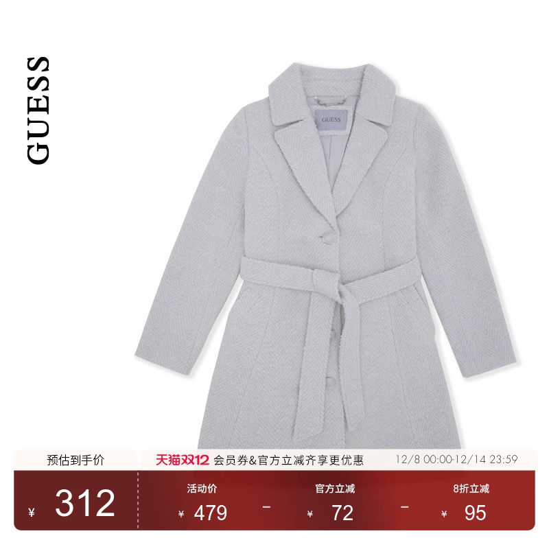 GUESS气质羊毛毛呢外套
