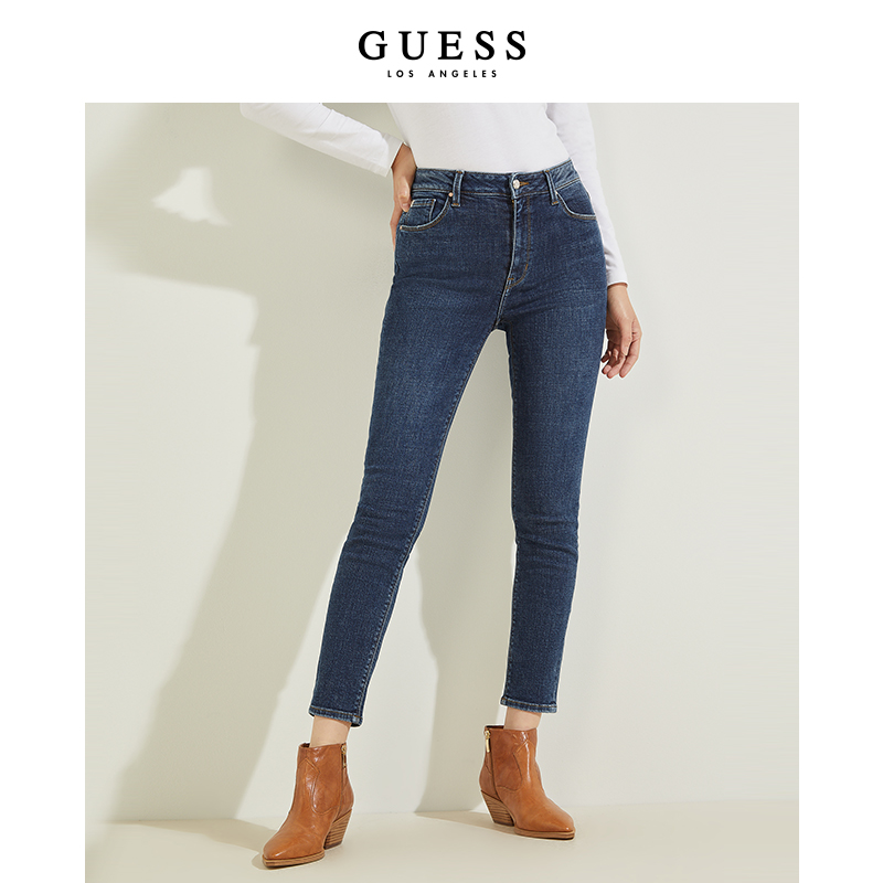 GUESS女士纯色百搭时尚显瘦直筒