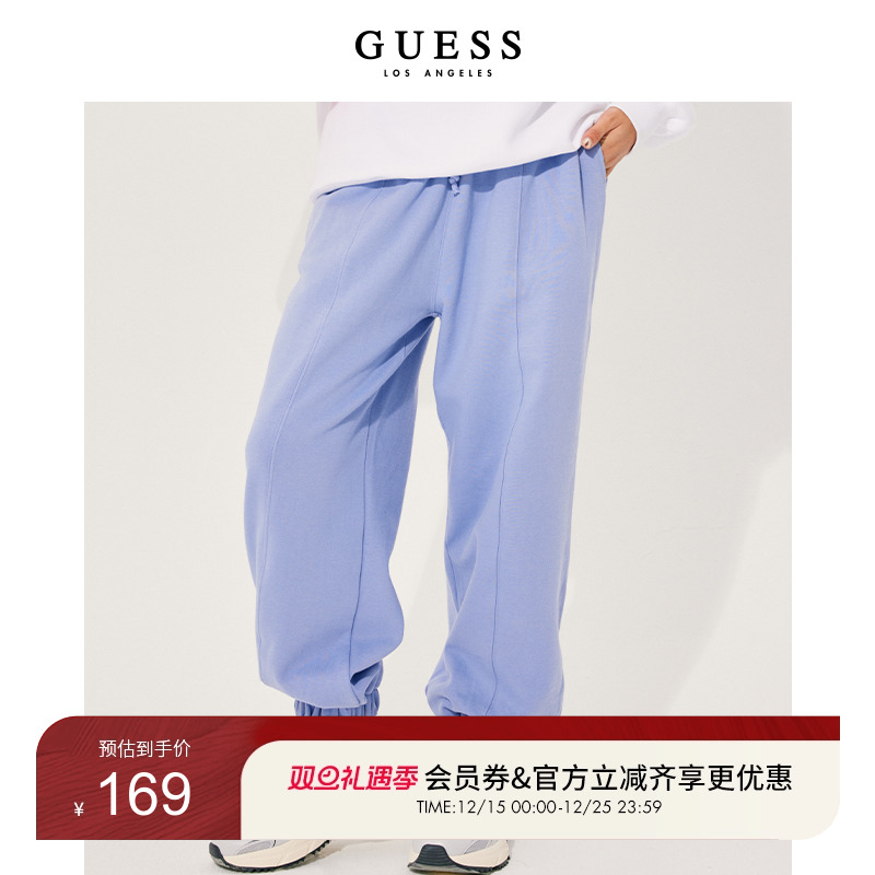 GUESS2021秋冬新款纯色休闲卫裤