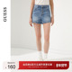GUESS女士简约清凉高腰修身 牛仔短裤 Q4PA69D51V0
