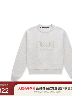 GUESS女士简约款通勤百搭经典落肩袖卫衣-MP1K7442