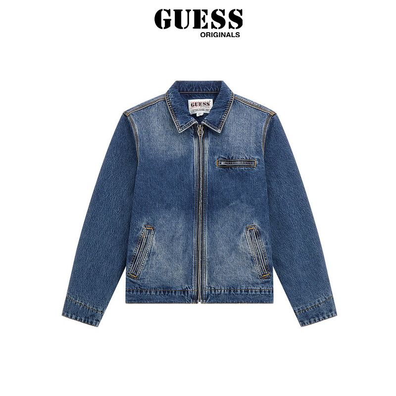 GUESS美式做旧潮流牛仔外套