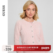 GUESS女士纯色气质小香风针织开衫 上衣 W5RR20Z3L21