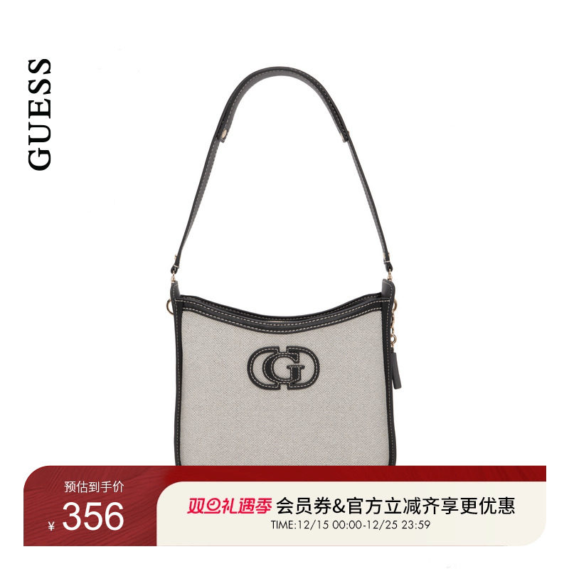 GUESS简约布面日常通勤单肩包