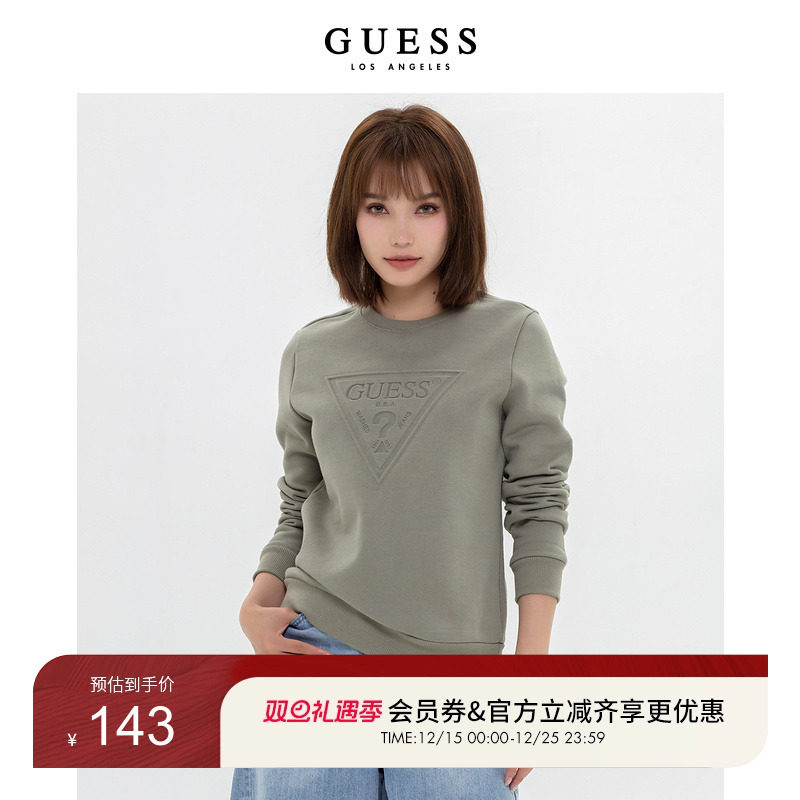 GUESS休闲时尚宽松圆领卫衣