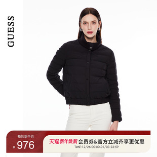 GUESS女士都市时尚 YO4W5869 百搭鹅绒翻领绗缝羽绒服