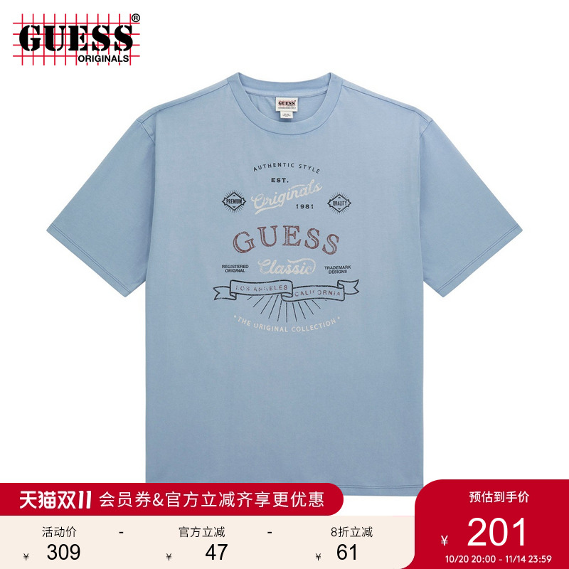 GUESSOriginals休闲圆领短袖T恤