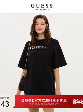 女双面针织烫钻短袖恤连衣裙-W3PK1YK2Q40