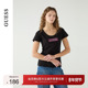 GUESS女士潮酷字母LOGO镶钻U领短袖 T恤 W5PP98K2Q40