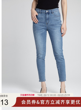 GUESS女士经典气质百搭水洗直筒烟管裤-W4PD1GD51V0