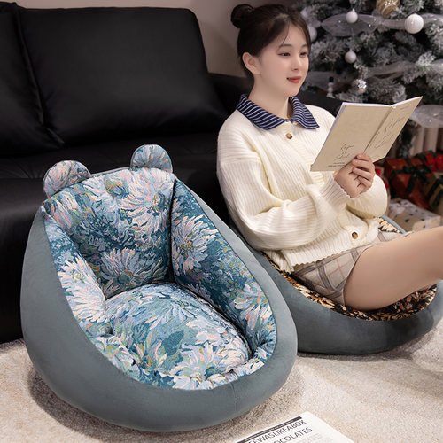 莫奈风蒲团坐垫地上懒人网红坐墩飘窗靠背卧室家用榻榻米垫子厚