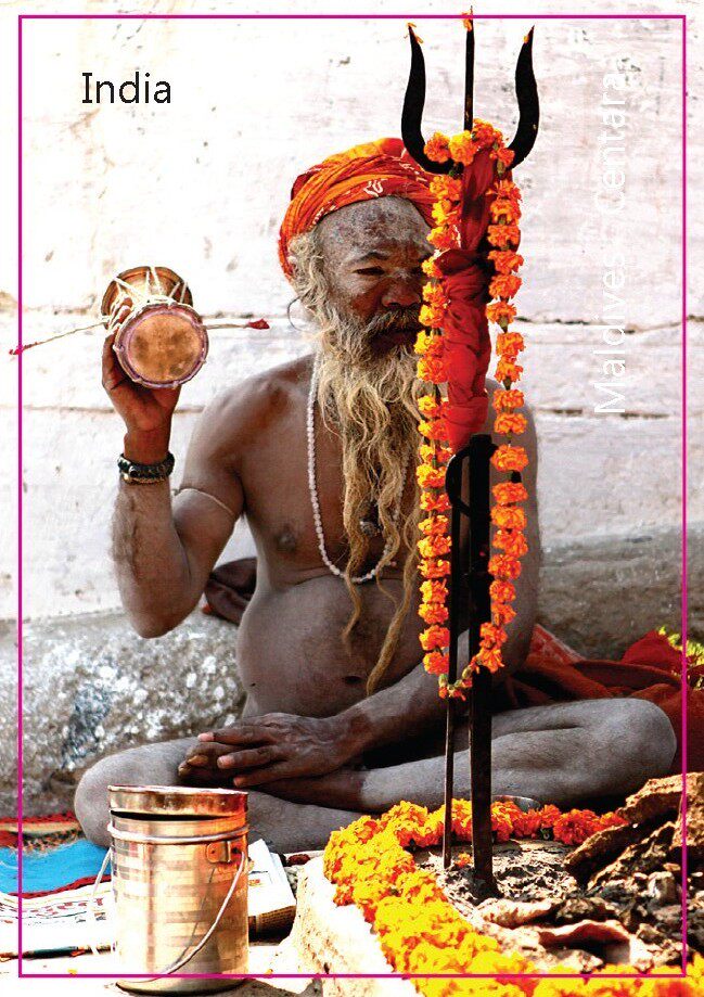 印度苦行僧特色磁性冰箱贴5387小重山作品，与诸神同行