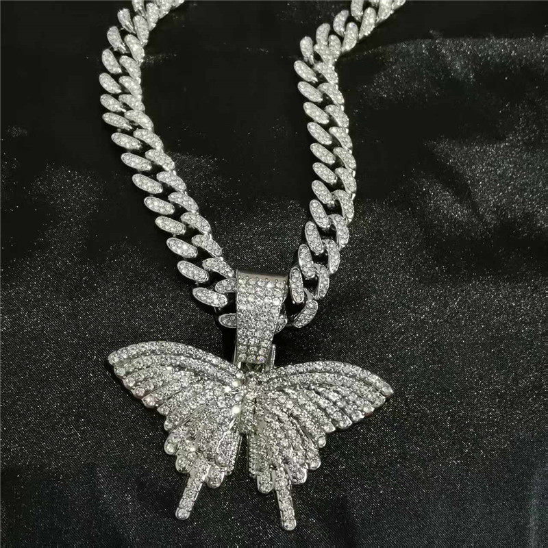 嘻哈满钻古巴项链男士美式潮酷风