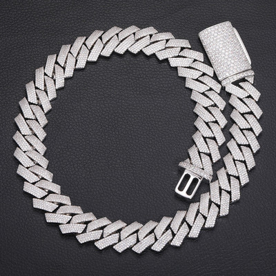 alwaysme男士4排锆石菱形古巴链