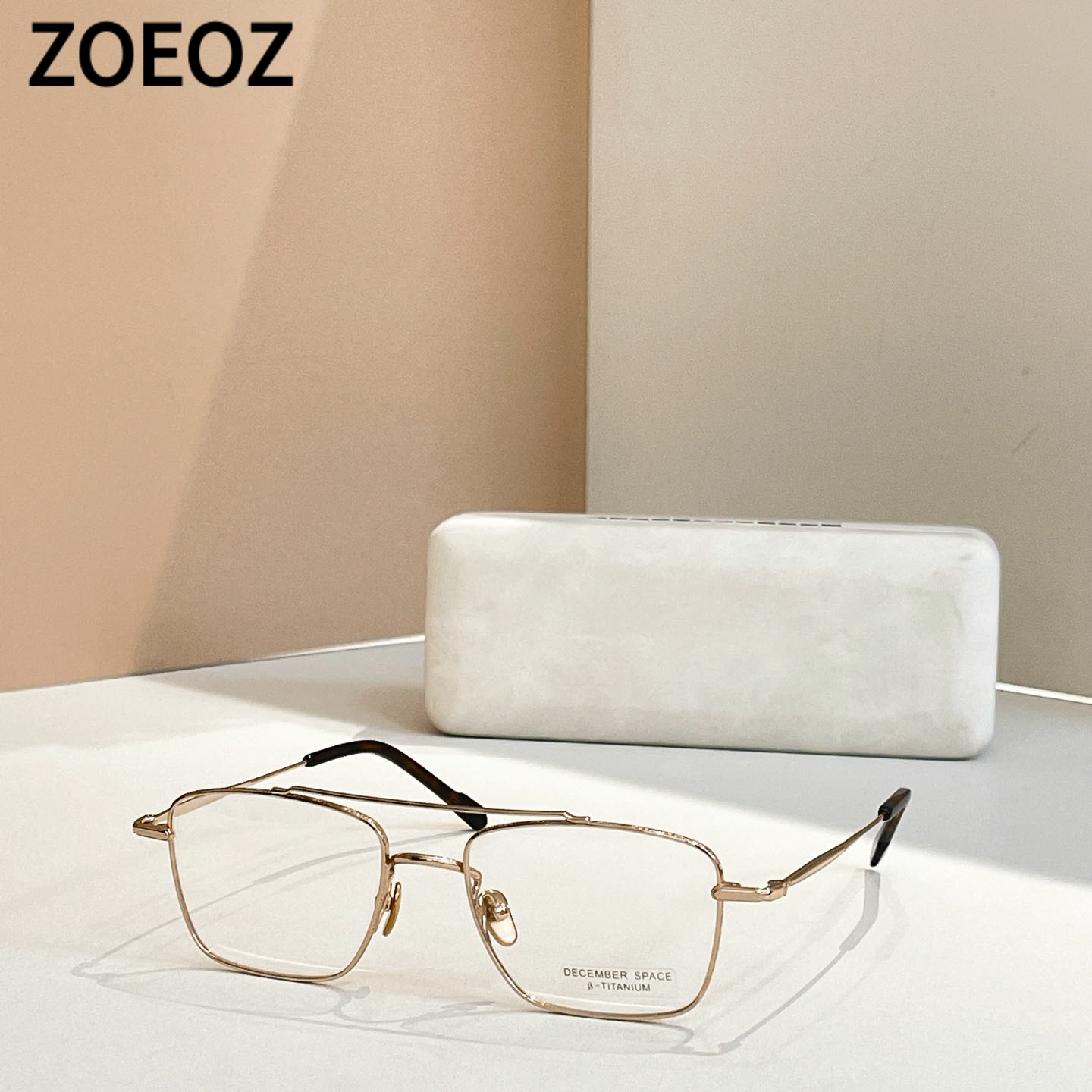 DS  TH9102金属双横梁飞行员式近视眼镜β钛平光学金丝镜框男女款