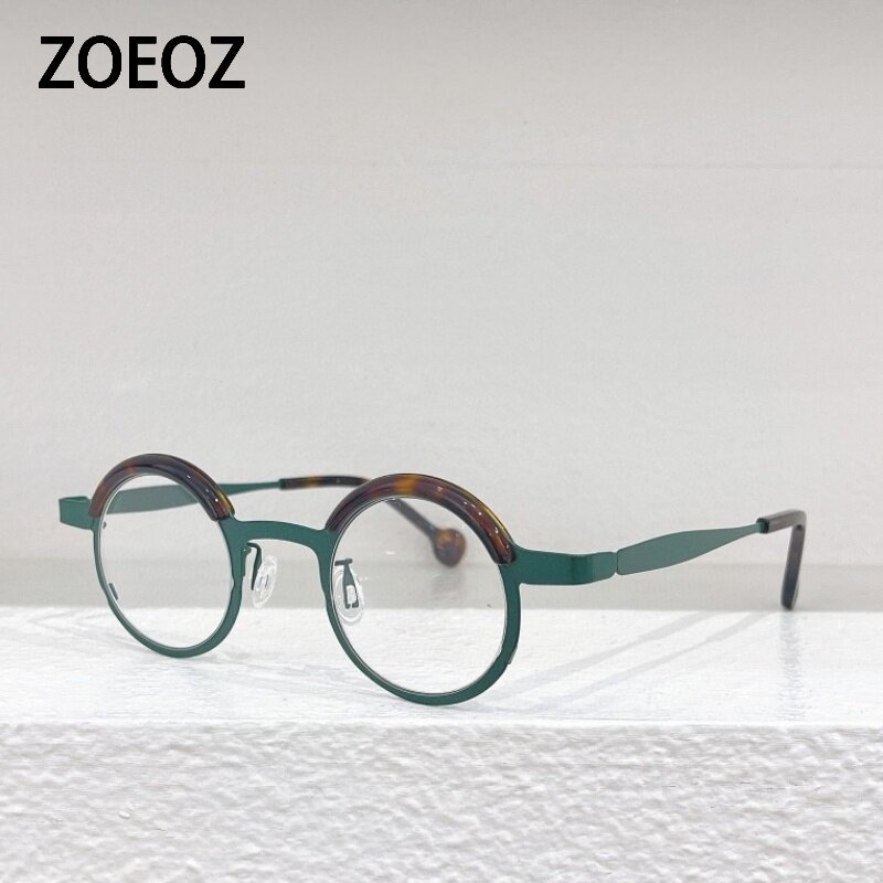 THEO 316复古小圆框眼镜圆形近视眼镜框男款黑框圆脸板材镜架女款
