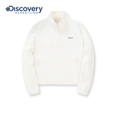 Discovery探索秋冬户外徒步露营轻量抓绒半短款 立领外套女