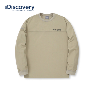 Discovery探索秋冬户外运动卫衣简约百搭圆领套头衫长袖外套男