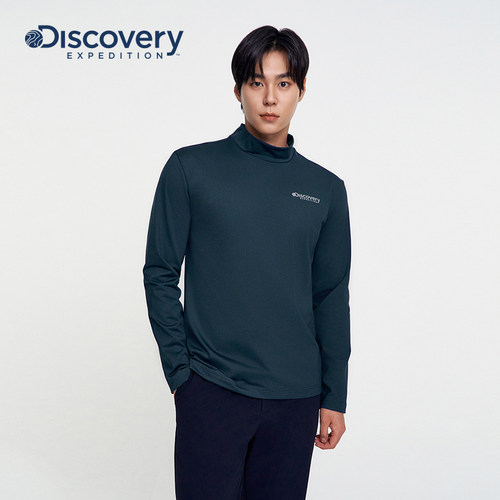 Discovery探索秋冬户外运动保暖内搭简约基础高领长袖T恤男