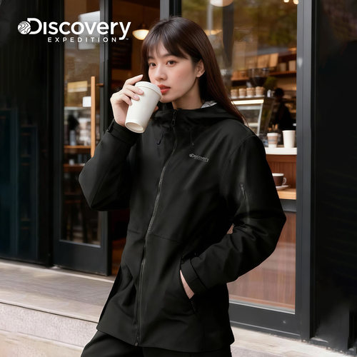 Discovery探索户外80鹅绒中长款收腰连帽羽绒服外套女25冬新品