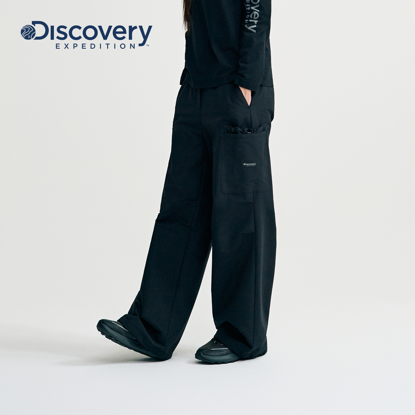 Discovery探索山系户外徒步伞兵裤宽松复古露营运动裤女25秋新品