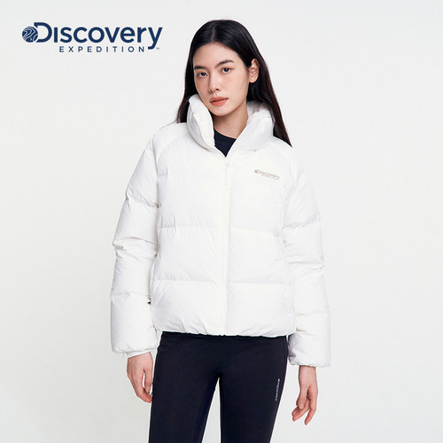 Discovery探索户外90鹅绒羽绒服保暖面包服立领防寒外套女冬