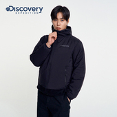 Discovery探索秋冬户外运动保暖新雪丽棉服连帽夹克外套男