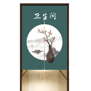 定制卫生间免打孔门帘个性洗手间半帘厨房布帘公共厕所学校隔断帘