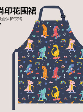 儿童画画围裙韩版时尚手工课烘焙服活动服罩衣一件起免费订制印字