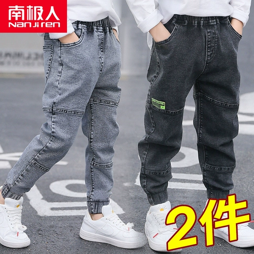 Осенние джинсы для мальчиков, летние тонкие детские трендовые штаны для отдыха, подходят для подростков