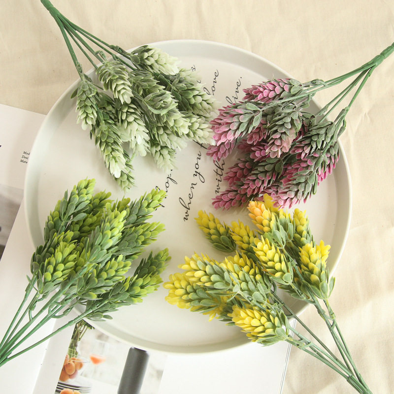 仿真植物假草菠萝草松果草布景花艺装饰假花摆设插花配草北欧绿植