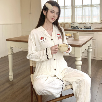 新款睡衣女2026年夏季云朵棉长袖长裤甜美少女高级感家居服套装