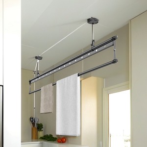 金贵夫人单杆手摇晾衣架升降手动晾衣杆小阳台晒衣杆凉衣架晒被子