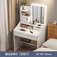 Modern and simple dressing table with light, mirror, chest and cabinet integrated small bedroom Ins-style dressing table and bedside storage cabinet thumbnail 7