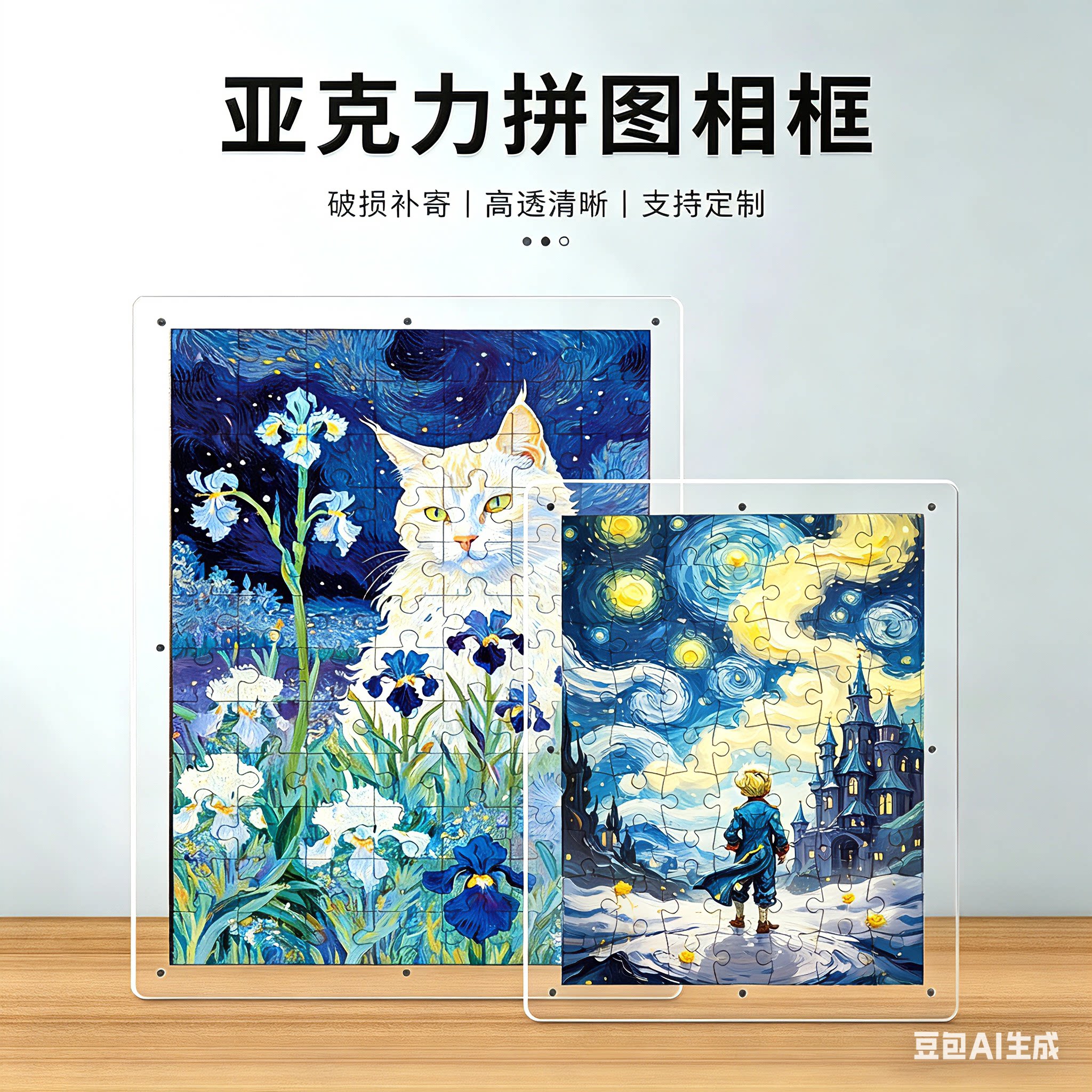 卡西特亚克力拼图相框高透简约风