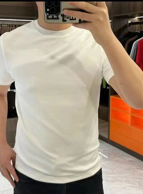 秋冬新款2024男装短袖潮流简约时尚休闲净版韩版男士T恤半袖打底