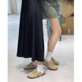 叁叔家 内增高勃肯鞋 女全包2025新款 真皮包头拖鞋 厚底博肯单鞋