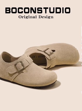 内增高6cm~全包勃肯鞋女厚底一脚蹬拖鞋2025新款秋冬厚底真皮单鞋