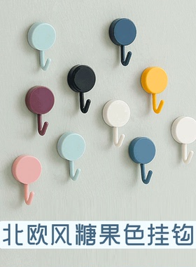 挂钩强力粘胶贴墙面壁挂厨房创意可爱挂勾无痕免打孔门后粘钩置物
