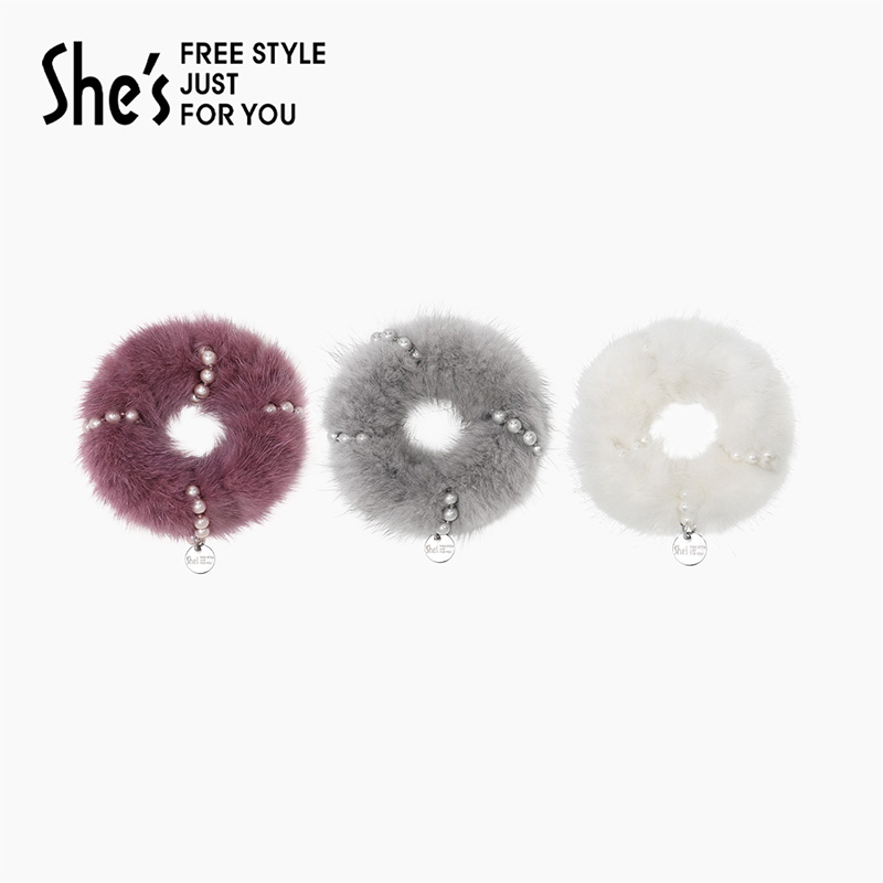 she’s柔软珍珠皮筋发圈