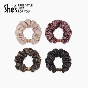 shes茜子莫奈晶石小号发圈欧根纱滴油蝴蝶马尾大肠圈盘发头饰发饰