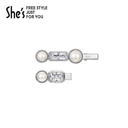 she’s轻奢珍珠发饰捏夹